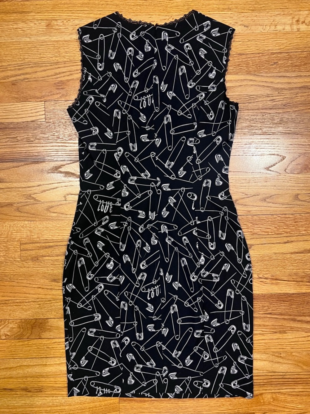 Love Moschino Black Dress with Safety Pin Print - Picture 2 of 6